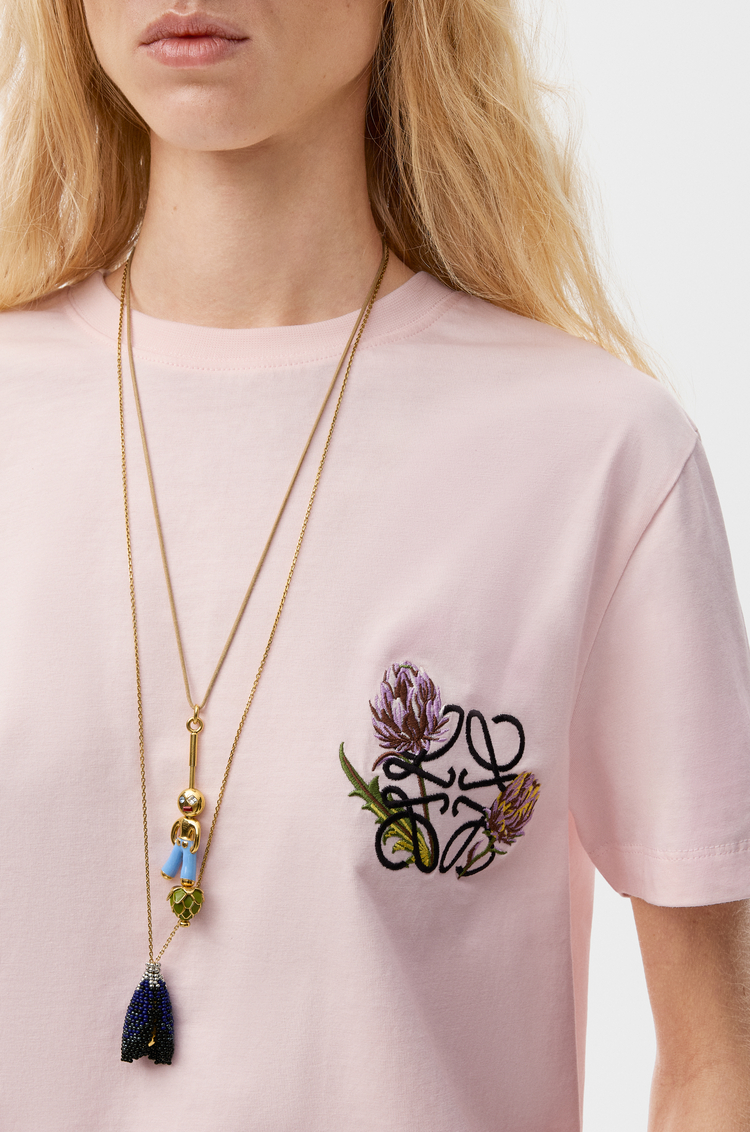 LOEWE 棉質標準版型 T 恤 淺粉紅