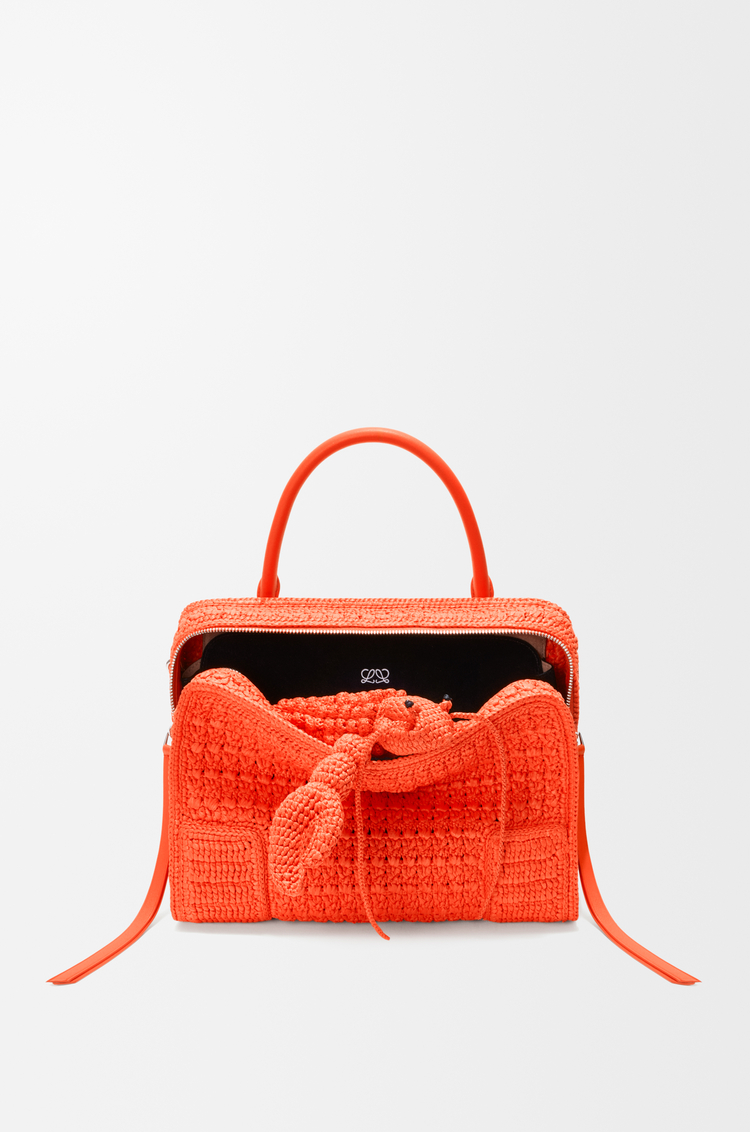 LOEWE Medium Amazona 180 Lazy Crab bag in raffia crochet Vivid Orange