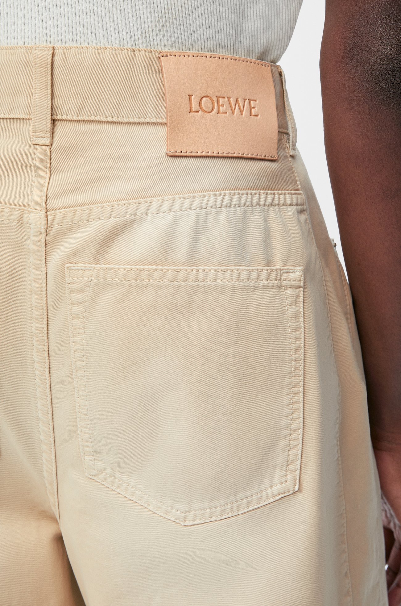 LOEWE Barrel trousers in cotton Light Beige