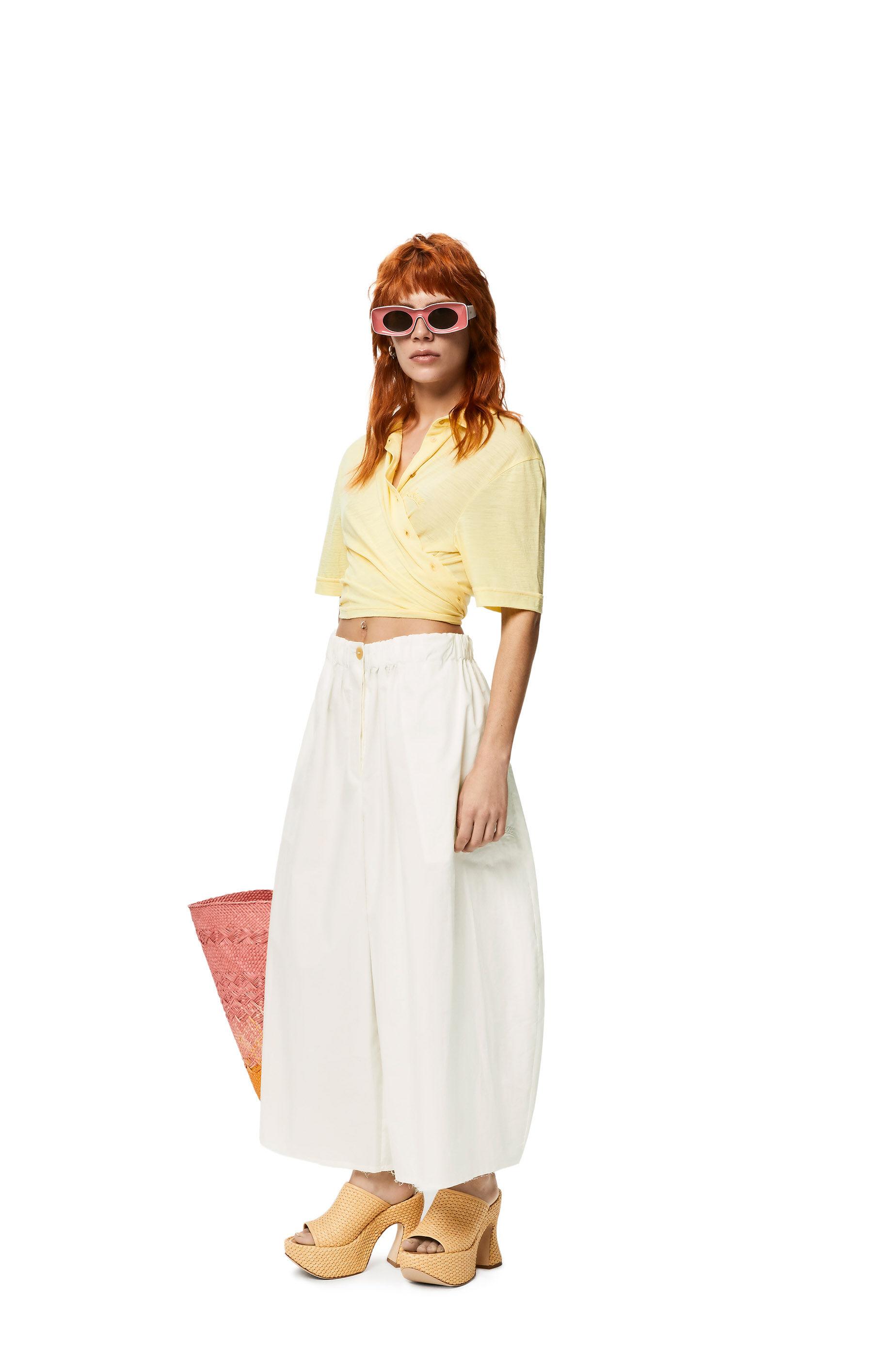 Cropped trousers in cotton White - LOEWE