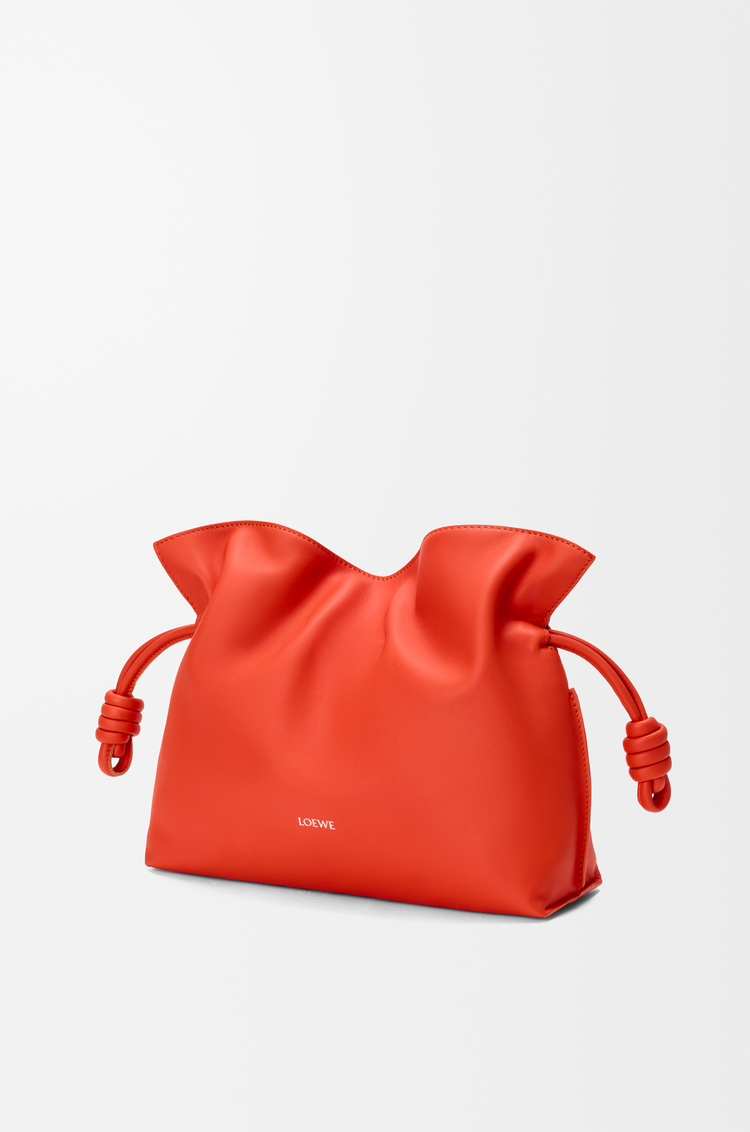 LOEWE Medium Flamenco clutch in nappa calfskin Sunrise Orange