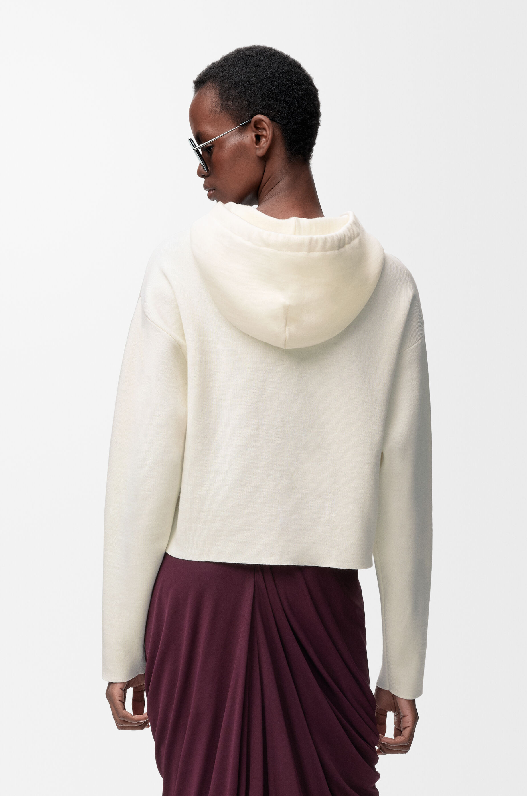 ジップアップ フーディー（ウール） ホワイト - LOEWE