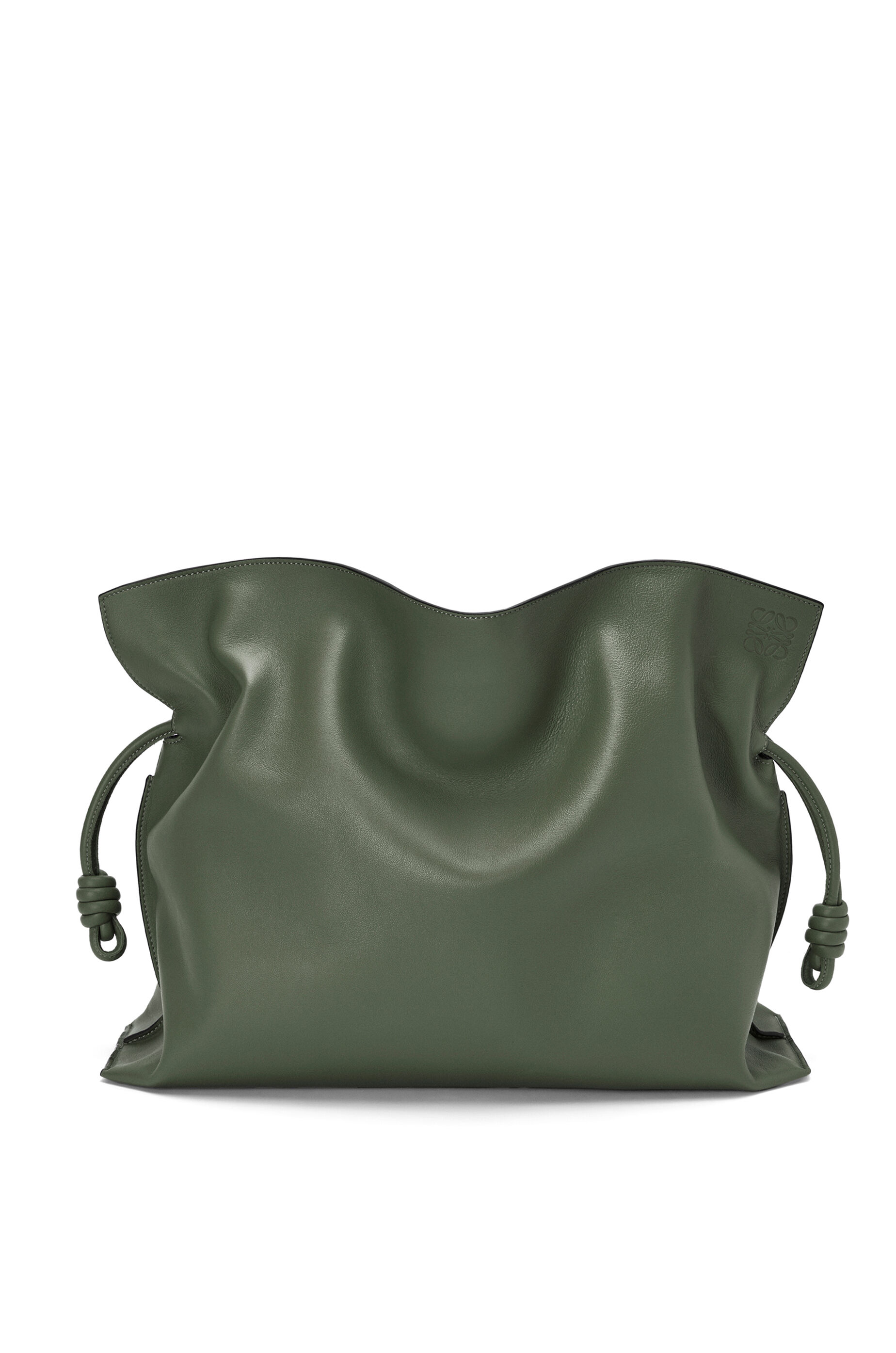 Bolso Flamenco clutch XL en piel napa de ternera Khaki Vintage - LOEWE