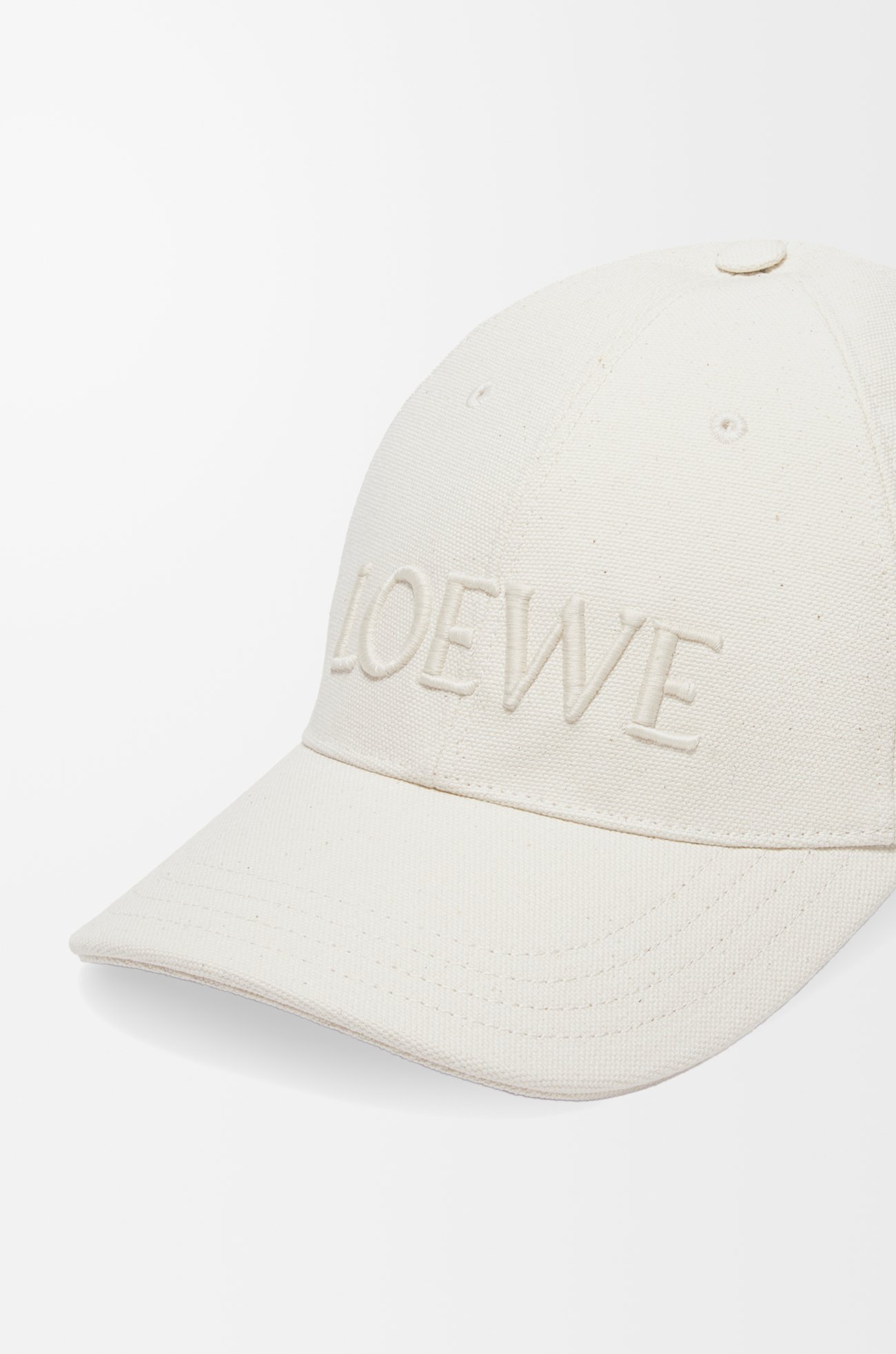 LOEWE 帆布鴨舌帽 棉花白