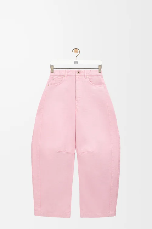 LOEWE Pantaloni Barrel in cotone Rosa