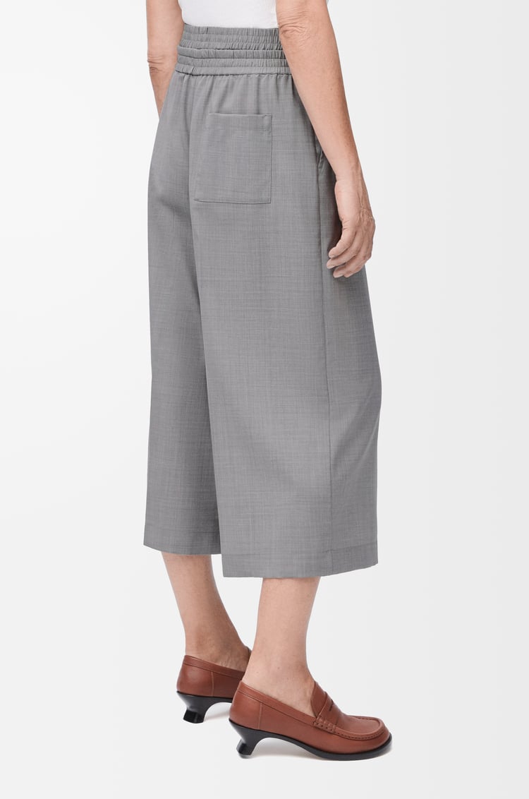 LOEWE Cropped trousers in wool Light Grey Melange