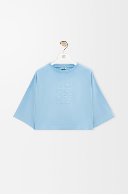 LOEWE Cropped T-shirt in cotton Light Blue plp_rd