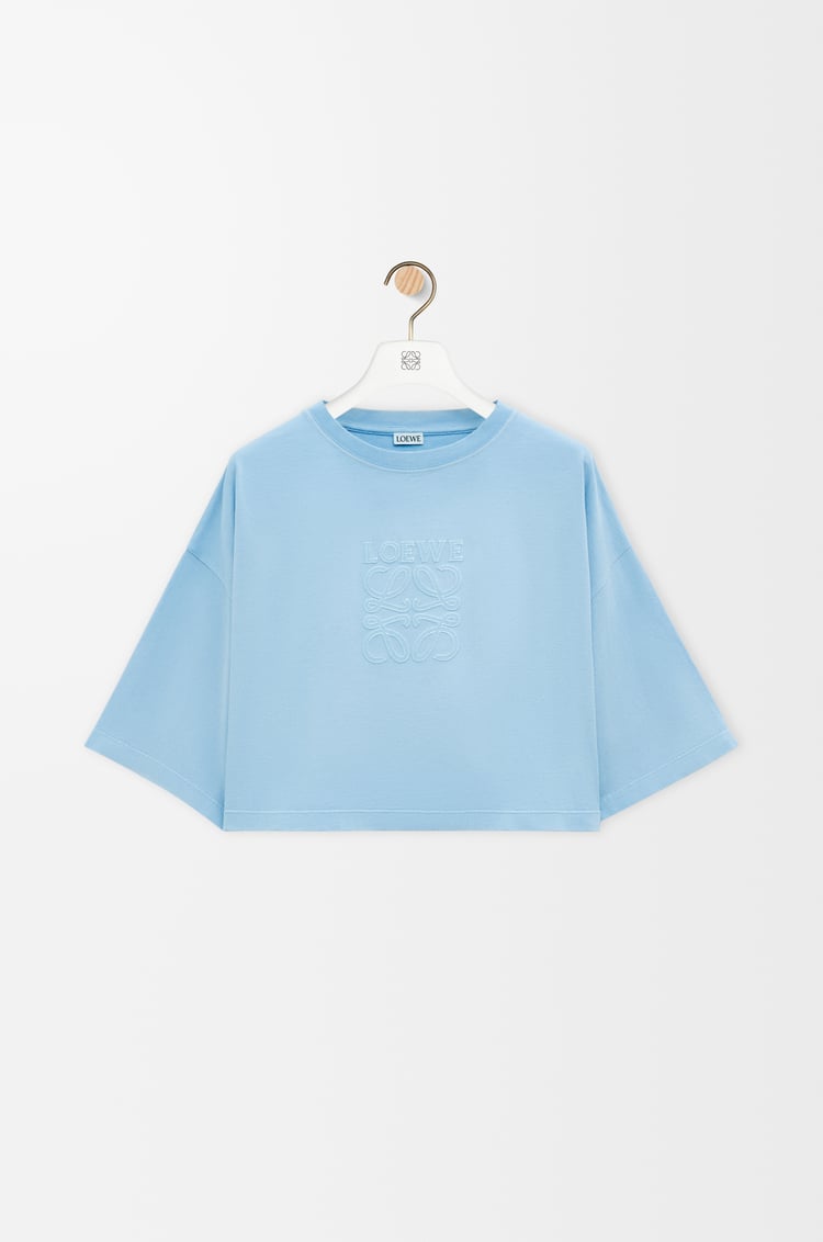 LOEWE T-shirt court en coton Bleu Clair
