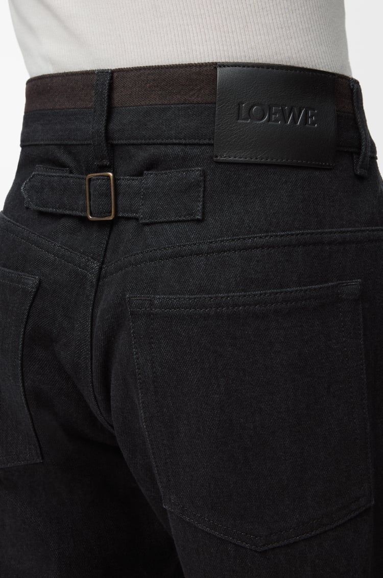 LOEWE Turn-up jeans in denim Black/Burgundy