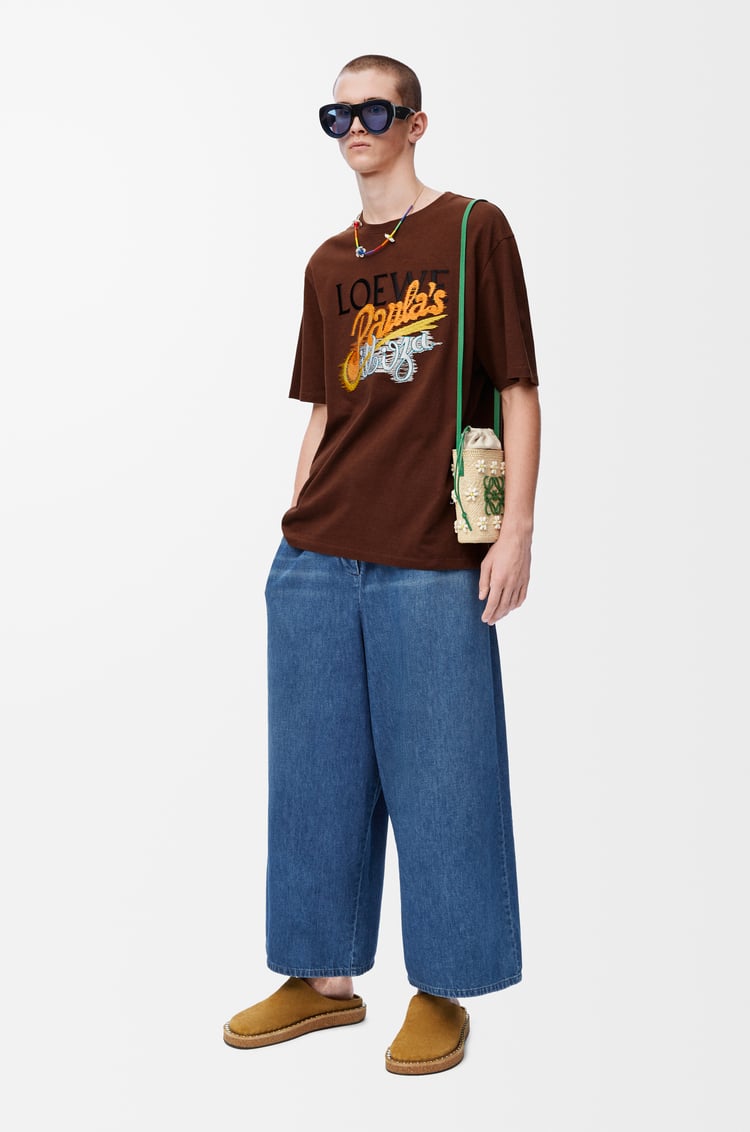 LOEWE Loose fit T-shirt in cotton Brown/Multicolor