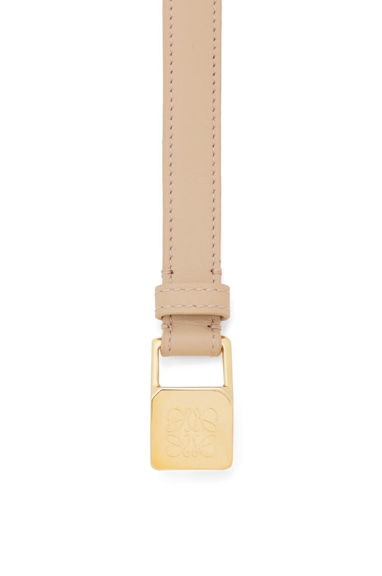 LOEWE Amazona padlock belt in  smooth calfskin and brass Dusty Beige/Gold