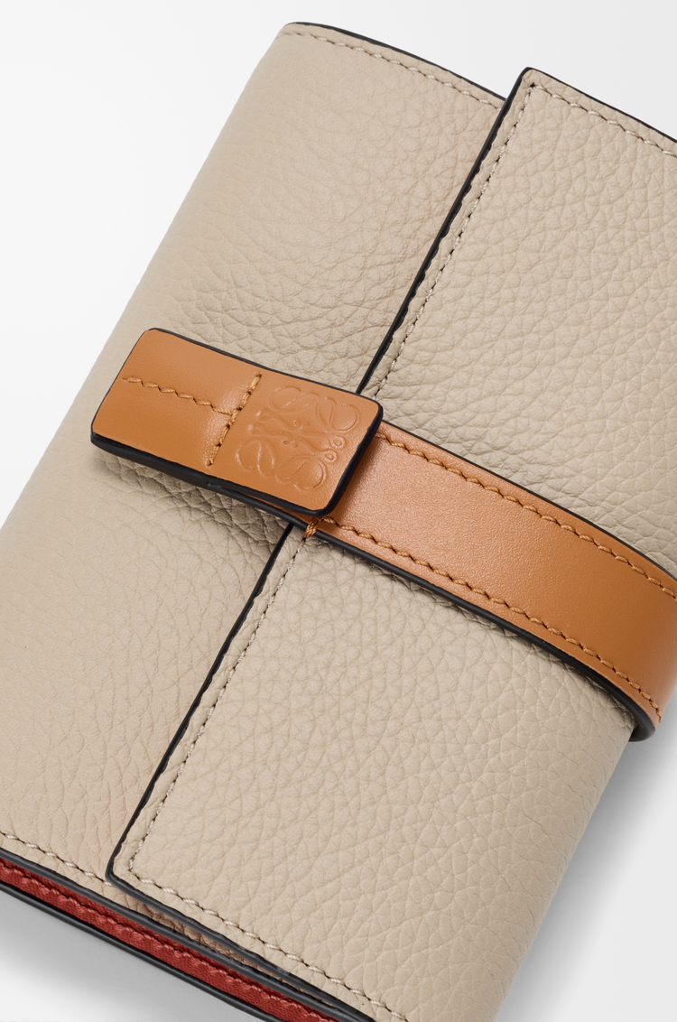 LOEWE Small vertical wallet in soft grained calfskin Light Oat/Honey