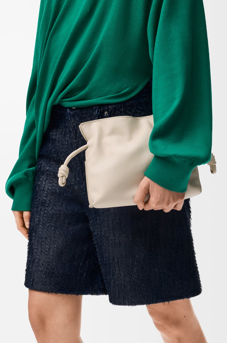 LOEWE Mini Flamenco clutch in nappa calfskin Sea Salt