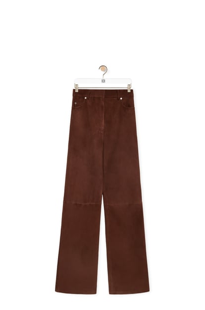 LOEWE Pantalon taille haute en cuir velours STONE plp_rd