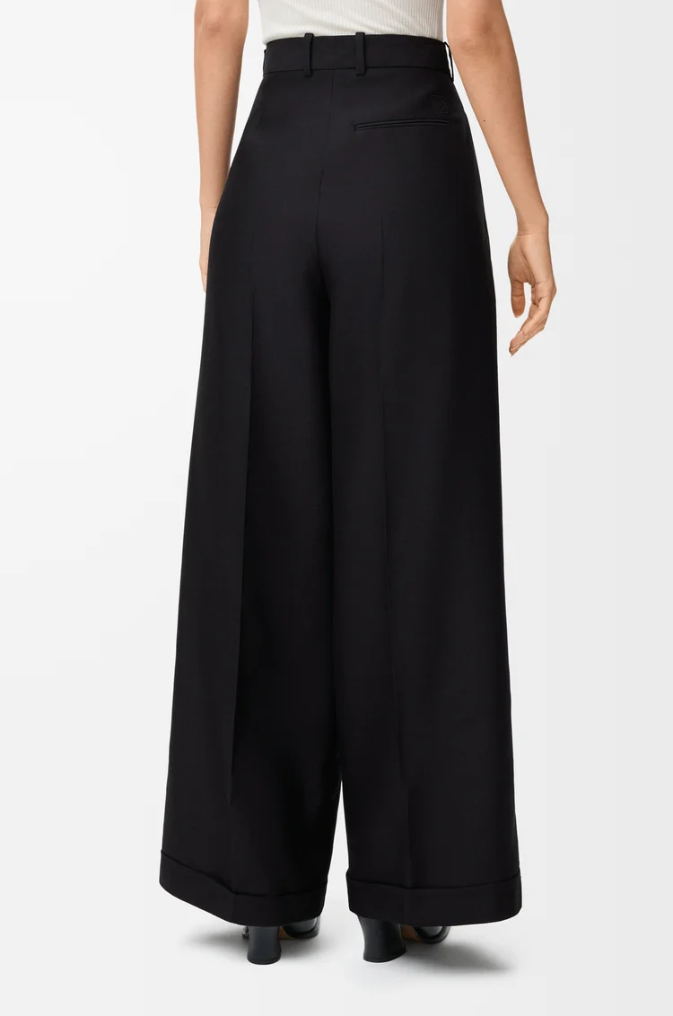 LOEWE Hose aus Wolle und Seide Schwarz