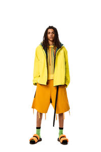 LOEWE Double layer parka in cotton Dark Forest/Yellow pdp_rd