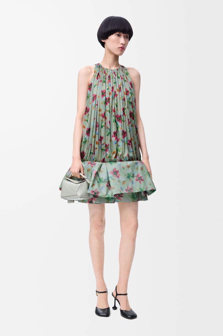 LOEWE Flamenco dress in viscose Green/Red