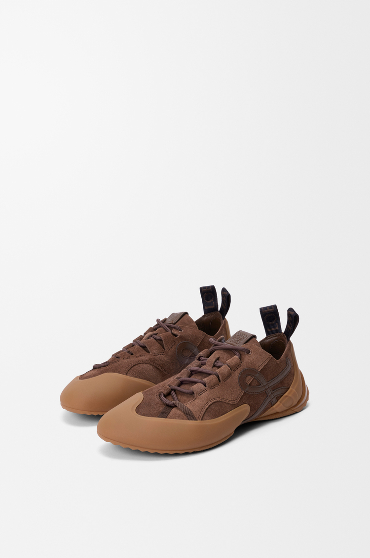 LOEWE Zapatilla Grip en ante de piel de ternera Bizcocho