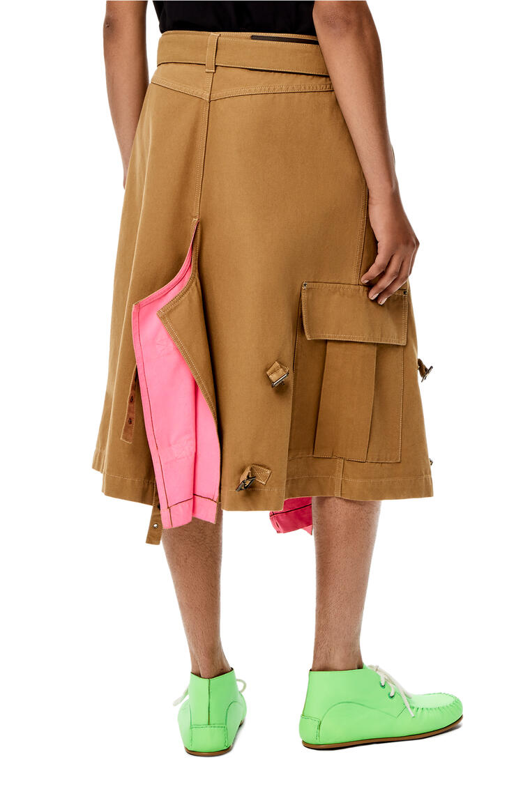 LOEWE Double layer shorts in cotton Chestnut pdp_rd
