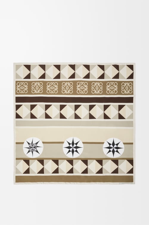 LOEWE Scarf in silk Beige/Multicolor