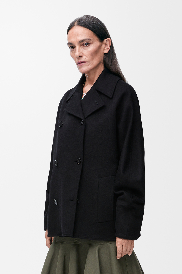 LOEWE Peacoat in wool and cashmere Black