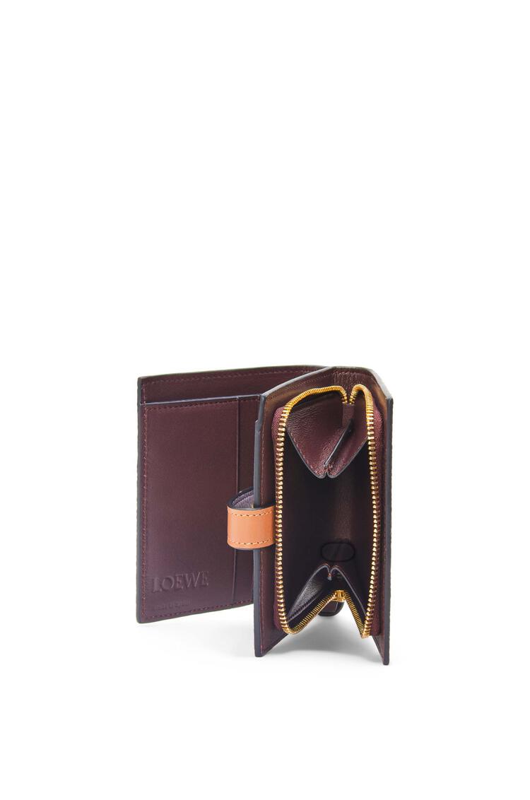 LOEWE Compact zip wallet in soft grained calfskin Dirty Mauve/Tan