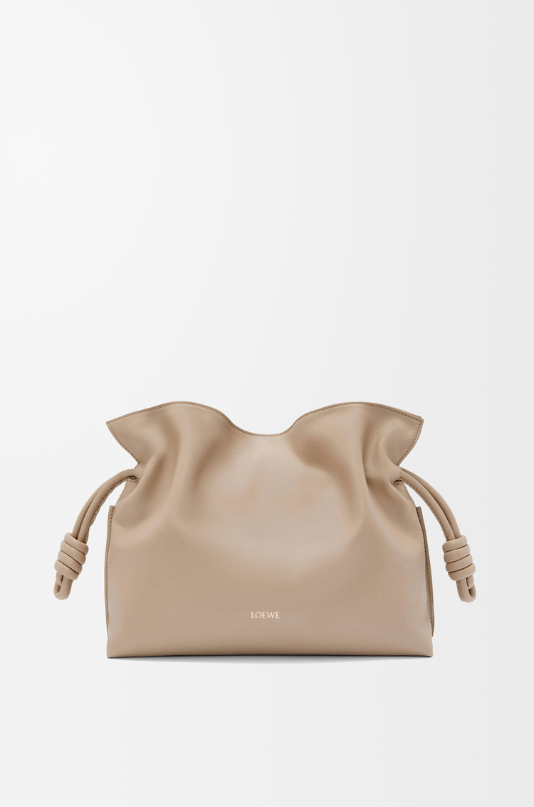LOEWE Medium Flamenco clutch in nappa calfskin Sand