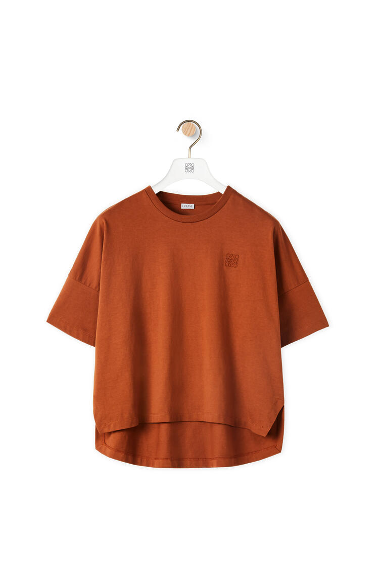 LOEWE Camiseta corta oversize en algodón con Anagrama Bronceado