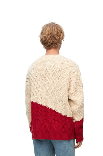 LOEWE Sweater in wool Beige/Red plp_rd