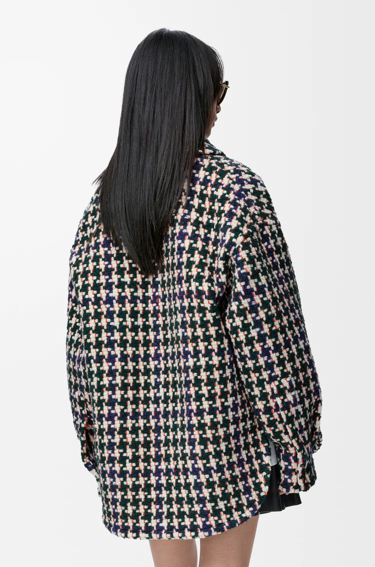 LOEWE オーバーシャツ（ウールブレンド） グリーン/マルチカラー