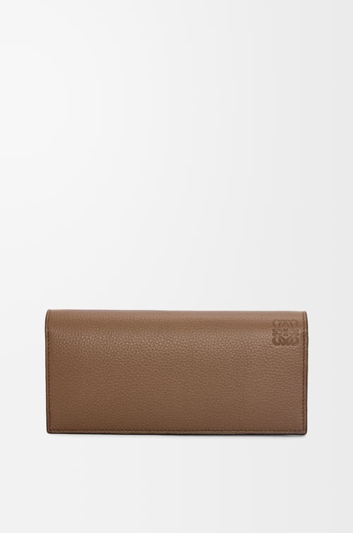 LOEWE Long horizontal wallet in soft grained calfskin Winter Brown