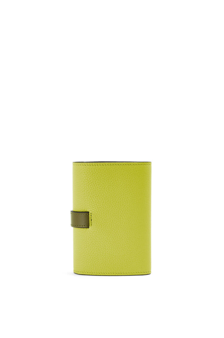 LOEWE Small vertical wallet in soft grained calfskin Lime Yellow/Avocado Green