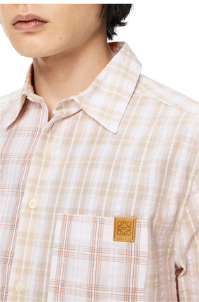 LOEWE Patchwork check shirt in cotton White/Beige plp_rd