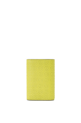 LOEWE Repeat small vertical wallet in embossed calfskin Lime Yellow plp_rd