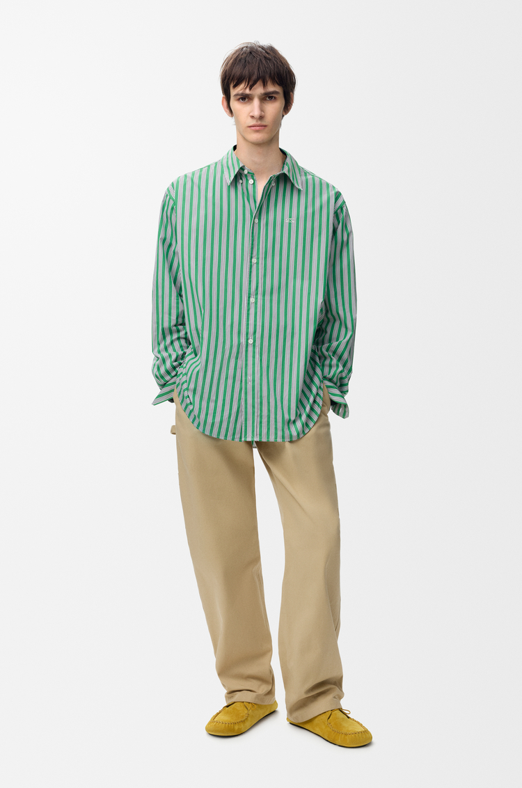LOEWE Shirt in cotton Green/White