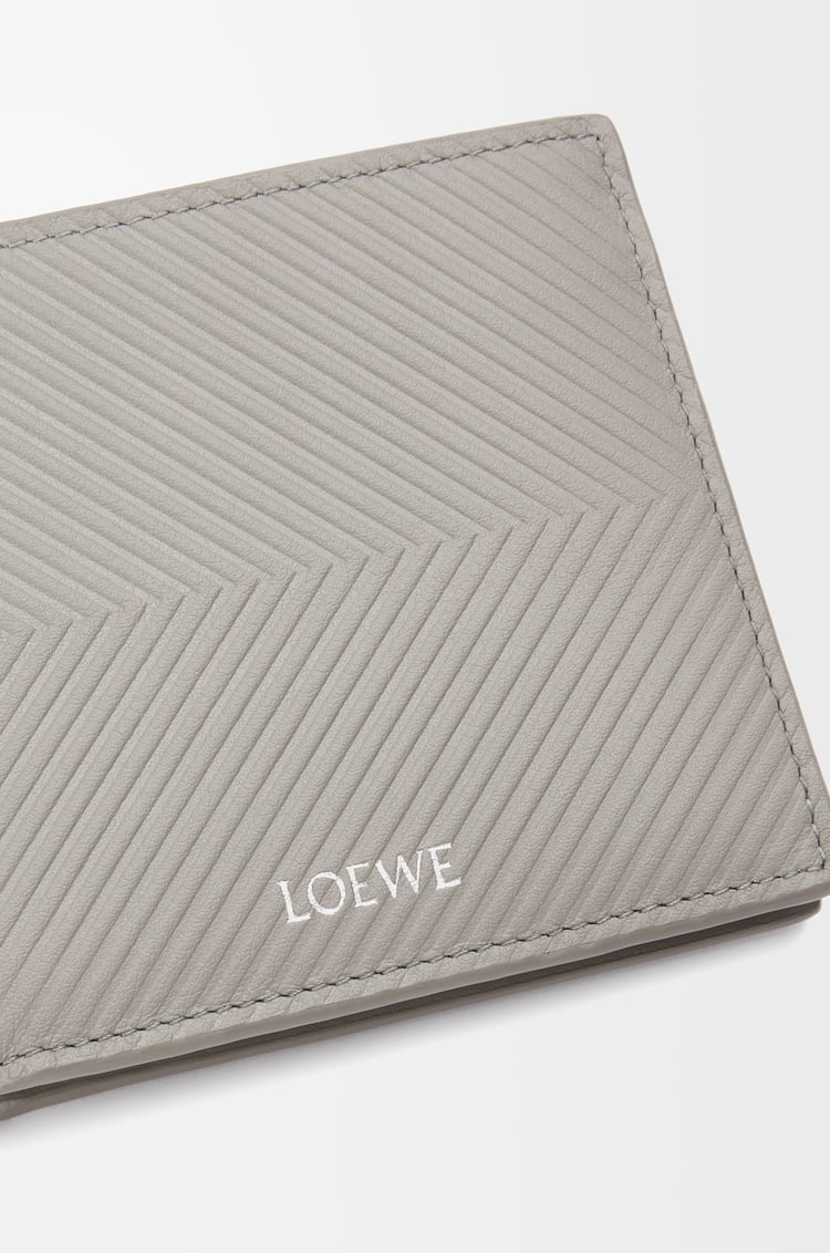 LOEWE 纹理感经典牛皮革双折钱包 银灰色