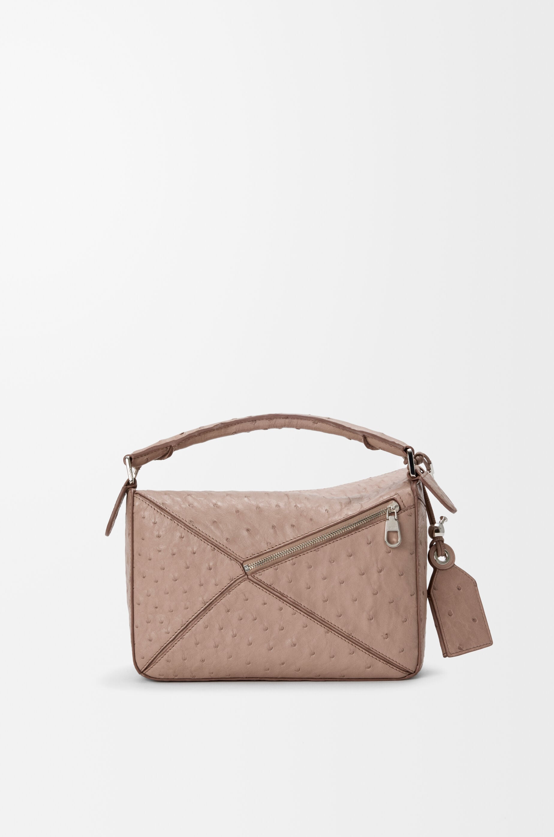 Small Featherlight Puzzle bag in ostrich Brown - LOEWE USA