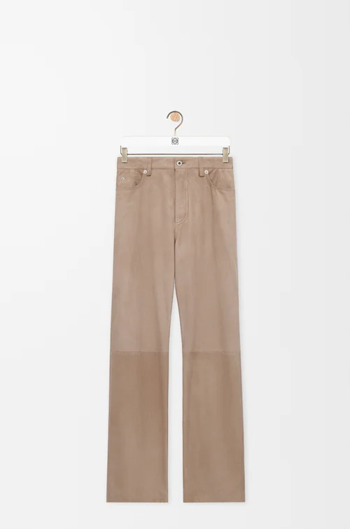 LOEWE Trousers in suede goatskin Dark Beige