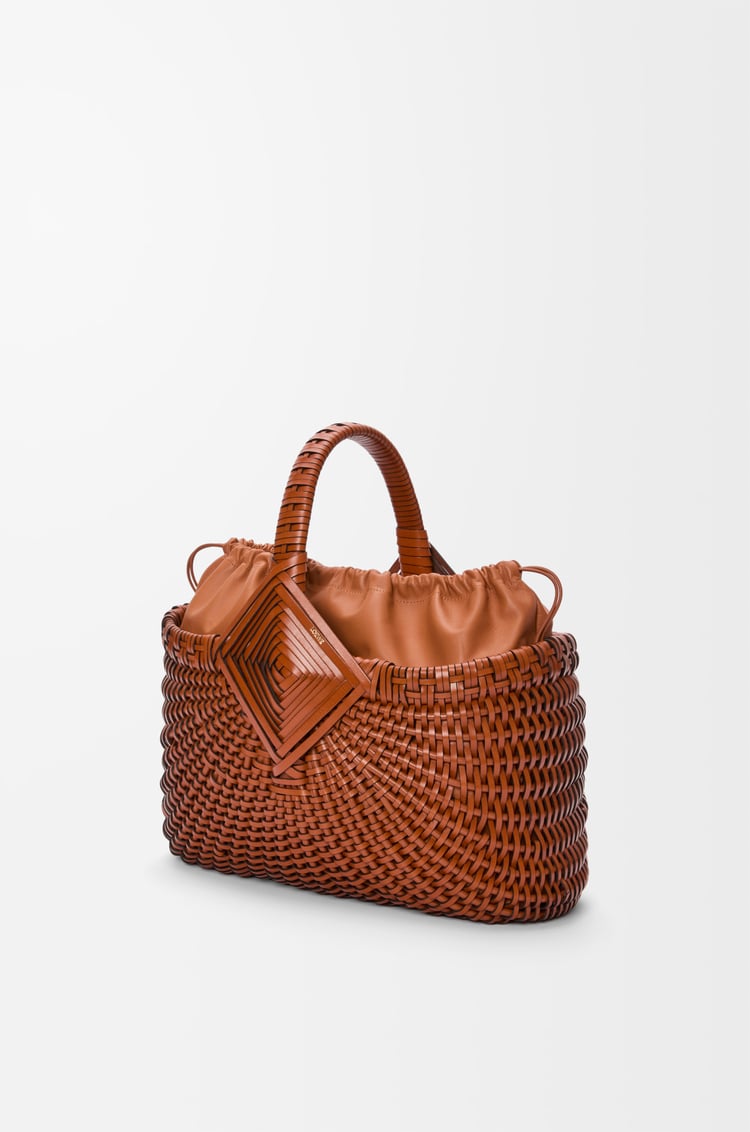 LOEWE 牛皮革Diamond Square Basket 手袋 棕褐色