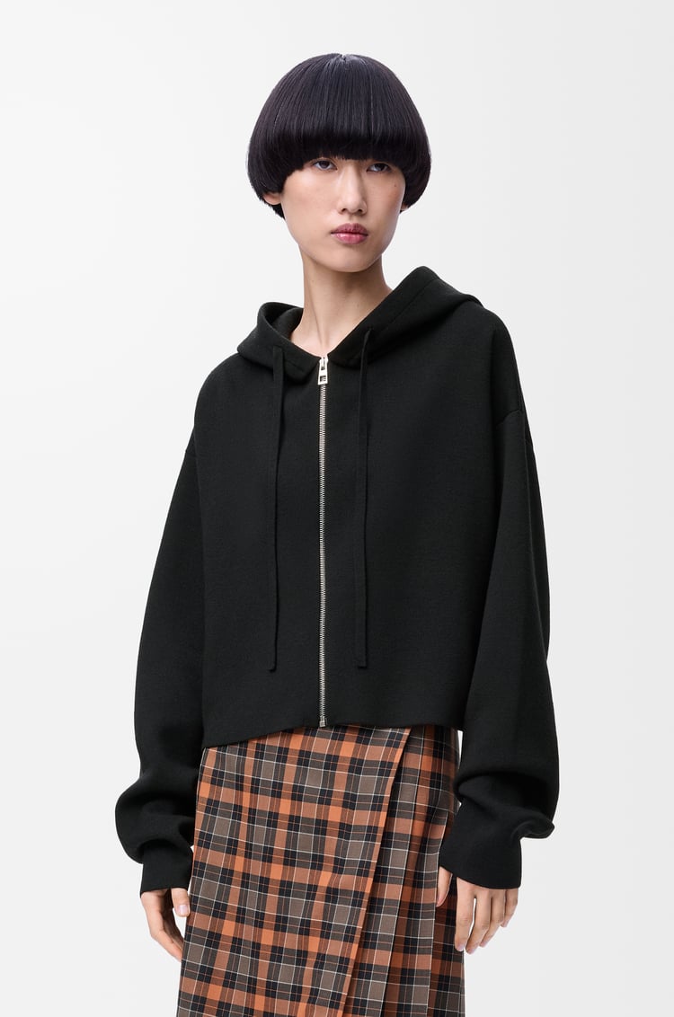LOEWE Anagram zip-up hoodie in wool Black
