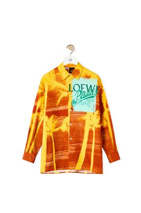 LOEWE 棉质棕榈树印花衬衫 Yellow/Orange plp_rd