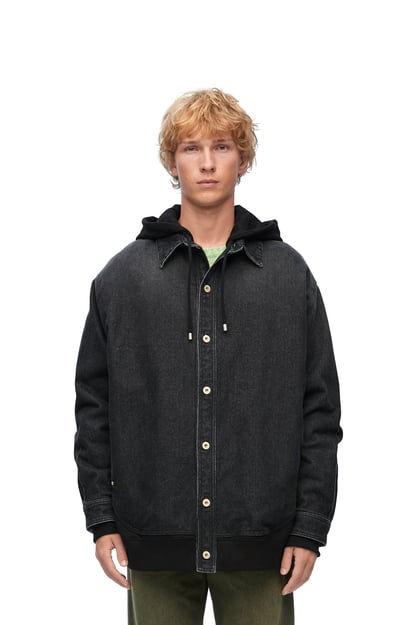 LOEWE Hooded jacket in denim Washed Black plp_rd