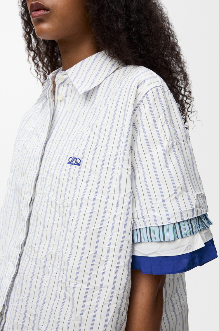 LOEWE Short sleeve shirt in technical cotton White/Multicolor