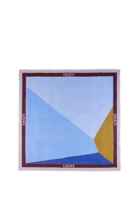 LOEWE Puzzle scarf in modal and cashmere Light Blue/Bronze plp_rd