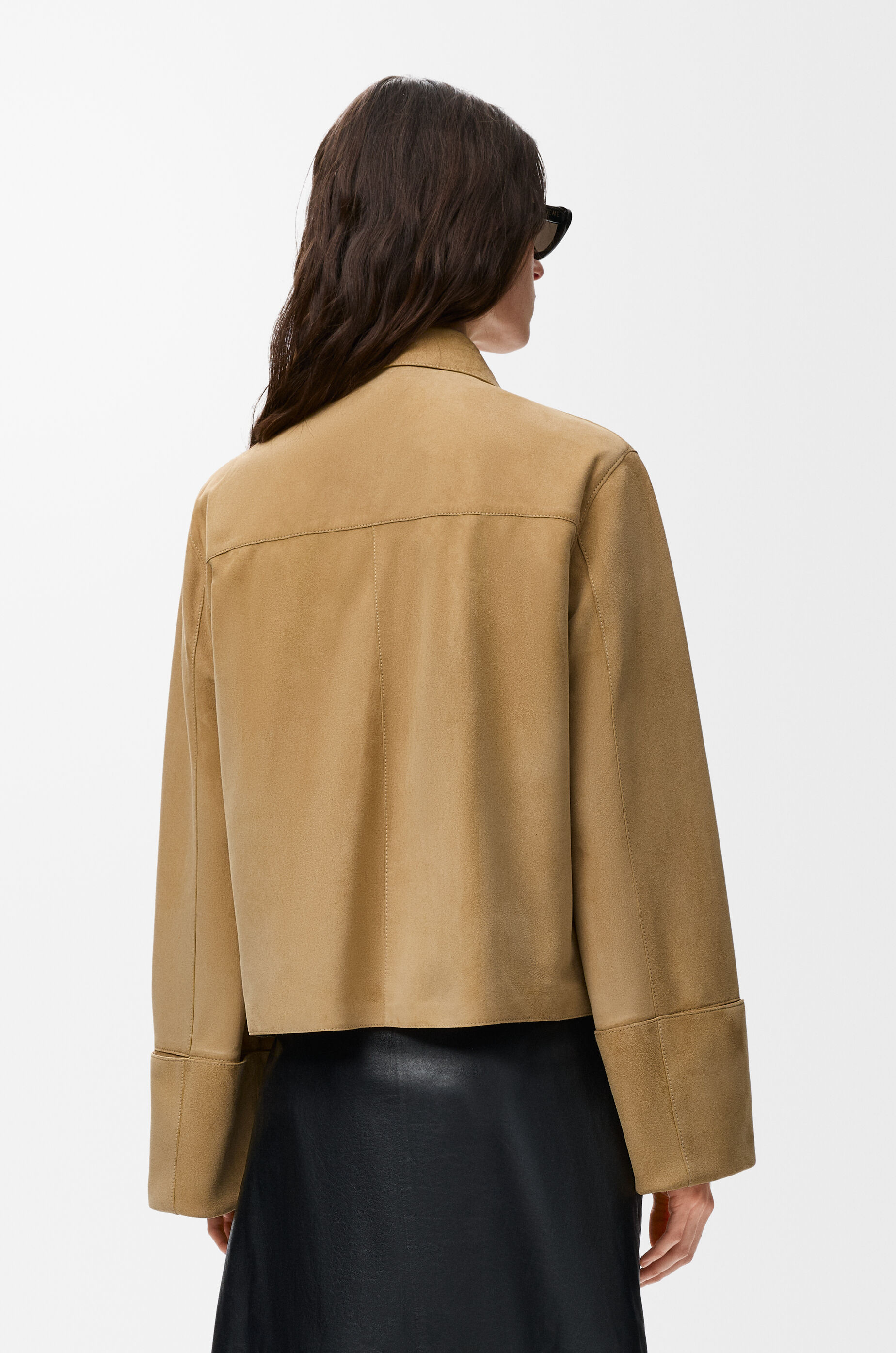 Turn-up jacket in suede lambskin Gold - LOEWE International