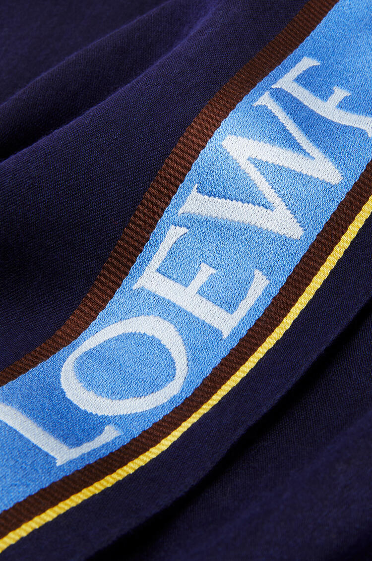 LOEWE LOEWE border scarf in wool and silk Blue/Navy pdp_rd