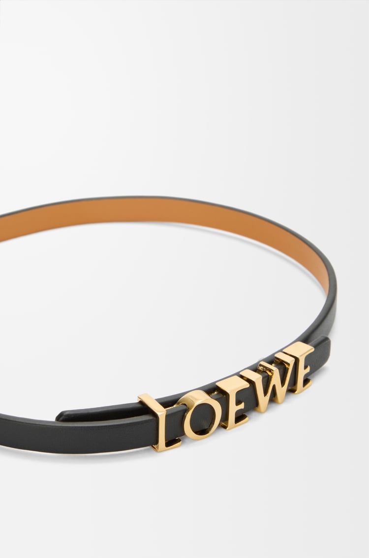 LOEWE LOEWE Armband aus Kalbsleder mit doppelter Wicklung Schwarz/Gold