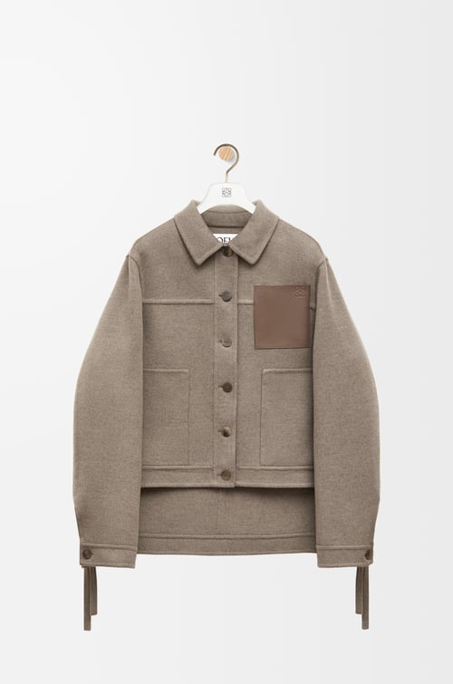 LOEWE Workwear jacket in wool and cashmere Taupe Melange