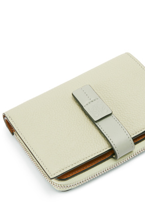 LOEWE Slim zip bifold wallet in soft grained calfskin Marble Green/Ash Grey plp_rd