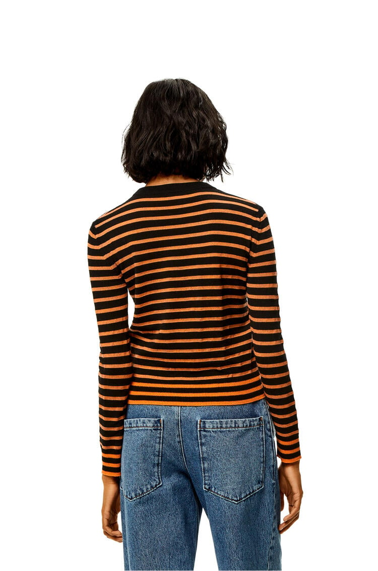 LOEWE Jersey en lana con logotipo de rayas Negro/Naranja pdp_rd